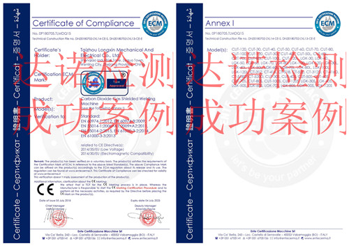 台州隆鑫机电有限公司CE认证证书 台州隆鑫机电有限公司CE认证证书